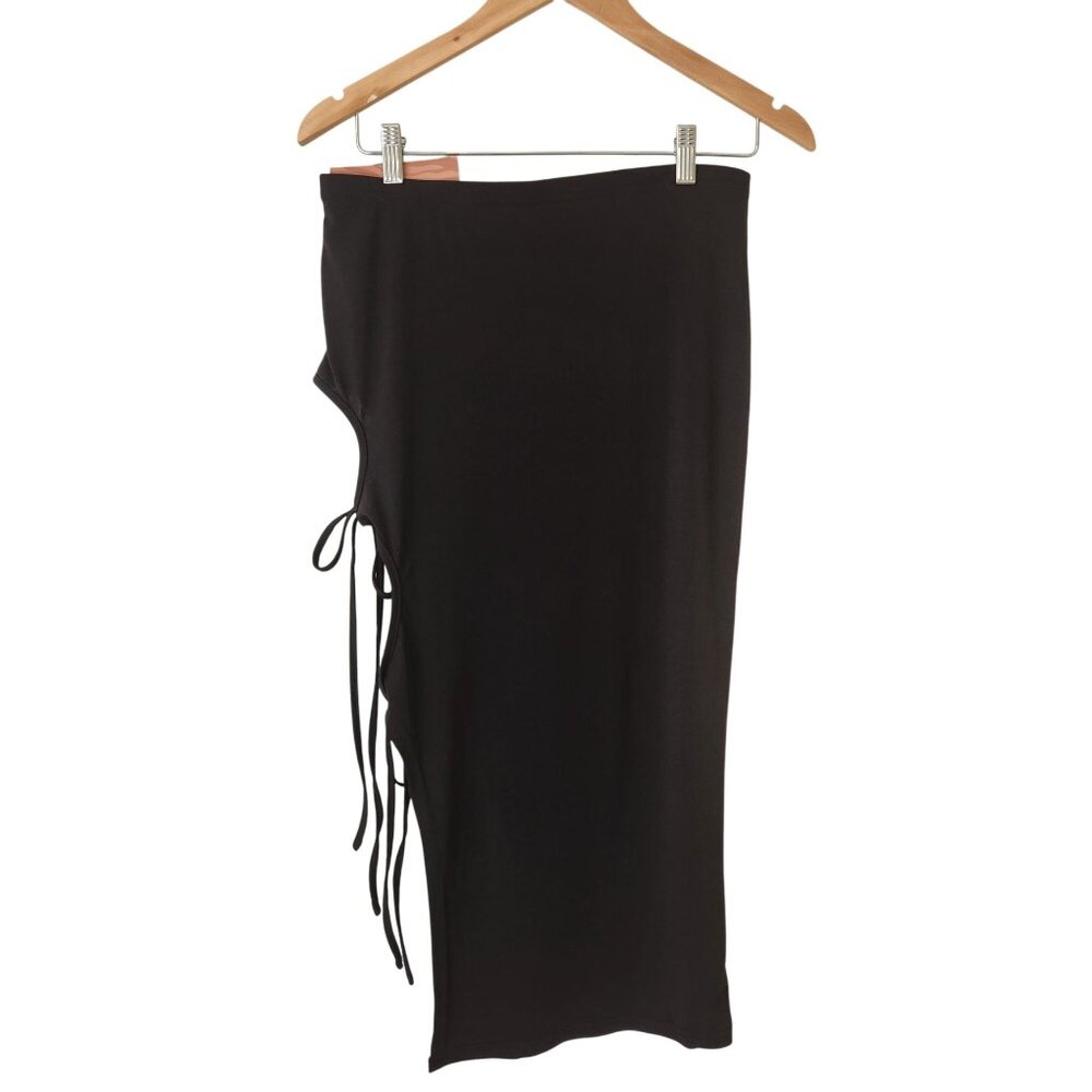 NEW Black Shein SXY Cutout Midi Thigh Party Sexy Siren Party Stretchy Summer - Picture 2 of 8